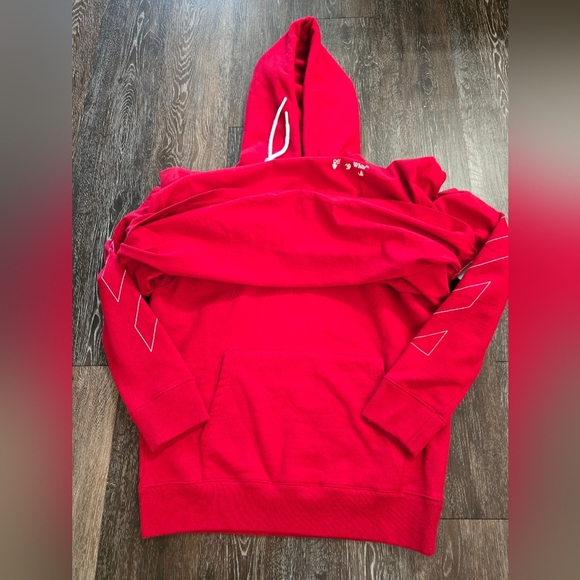 Red Off-White red Sweatshirt with Diagonal Sleeve Design size M - Picture 3 of 15